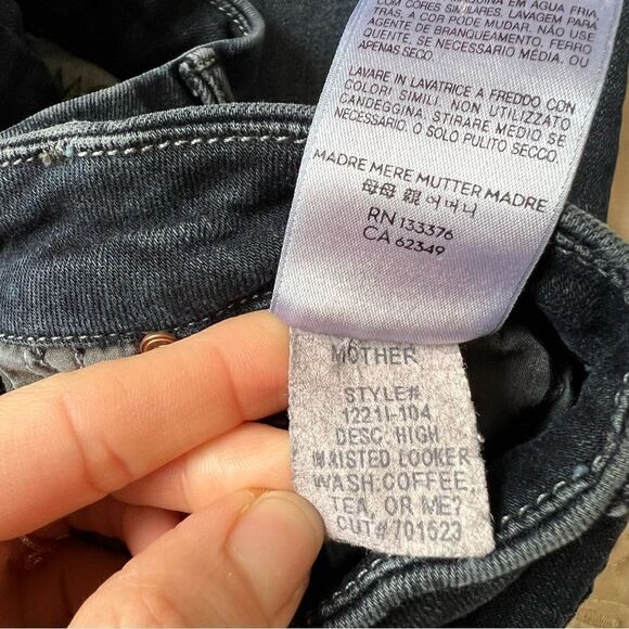 MOTHER High Waisted Looker Jeans Coffee Tea or Me Size 24 - Picture 10 of 11